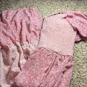 Sincerely Jules Pink Floral Smocked Maxi Dress